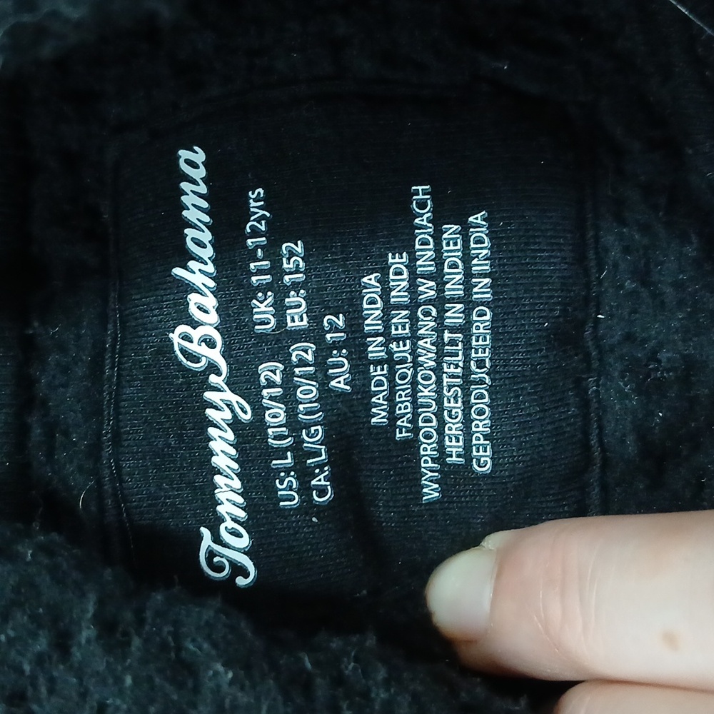 Tommy Bahama Hooded Sherpa Half-Zip Pullover Black Boys 10/12 Lg - Picture 4 of 6